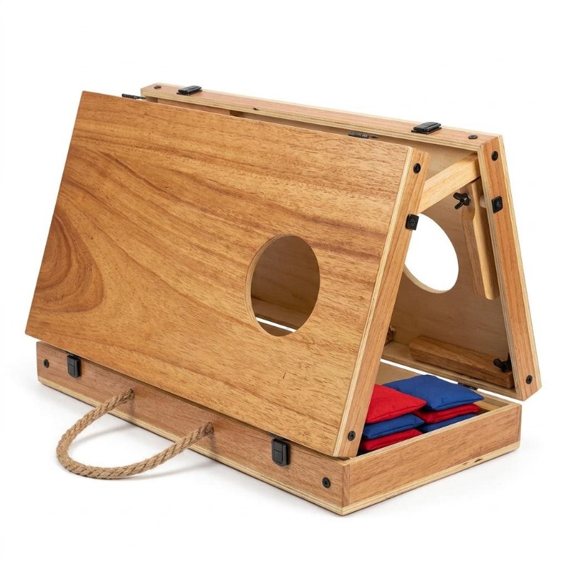 Cornhole Board Set - プレミアム木製折りたたみ式コーンホールセット多機能ビーンバッグトスボード（屋内屋外レジャースポーツ用）