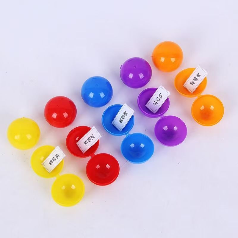 Party Games Egg - 50/100/200個入り 4cm 連結ツイストシェルエッグケース カラフルな空のシェル プラスチック製中空ボール PP製抽選ボール