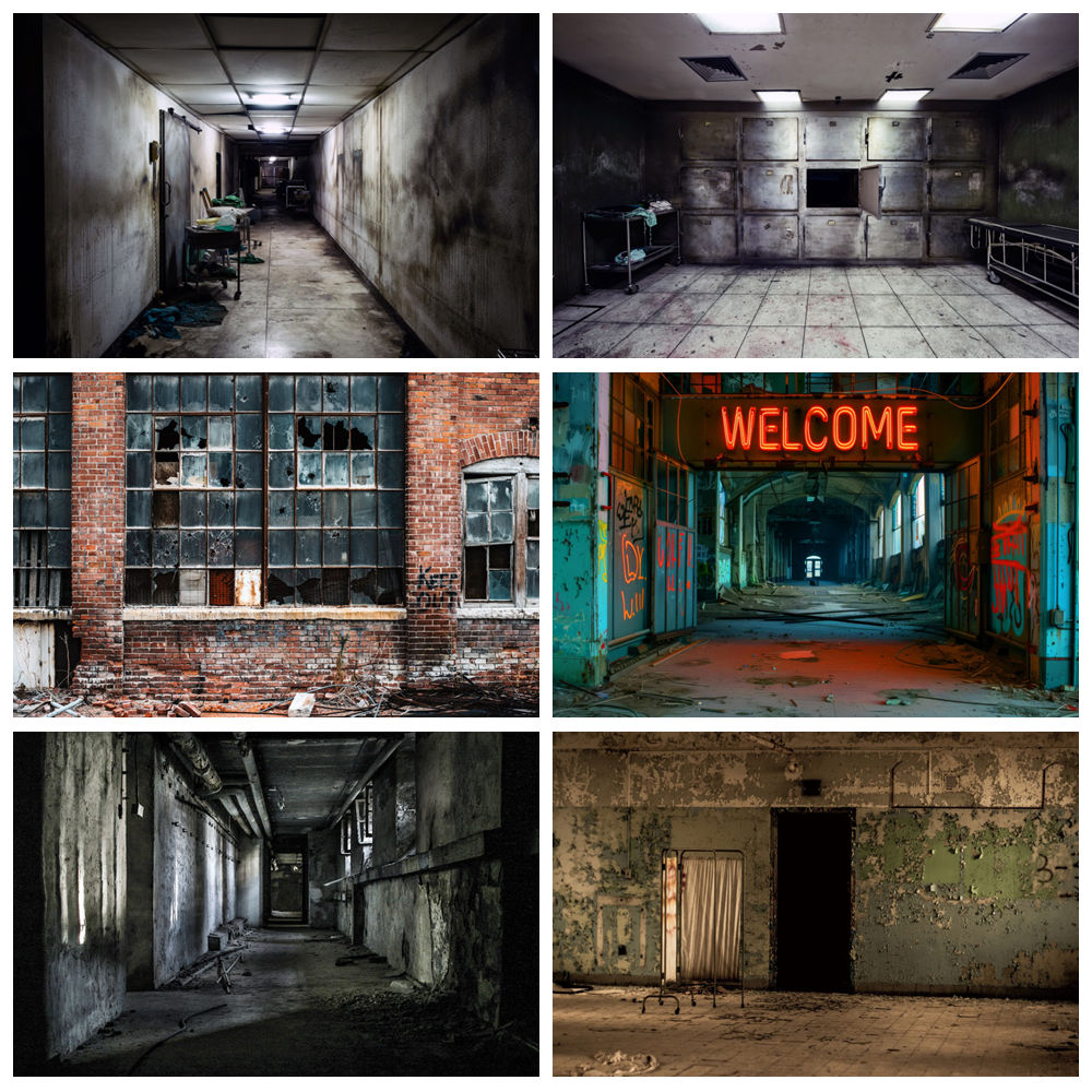 Party Games Lab - ホラーハロウィン装飾背景写真廃墟研究室学校教室お化け屋敷ゲームパーティー写真の背景