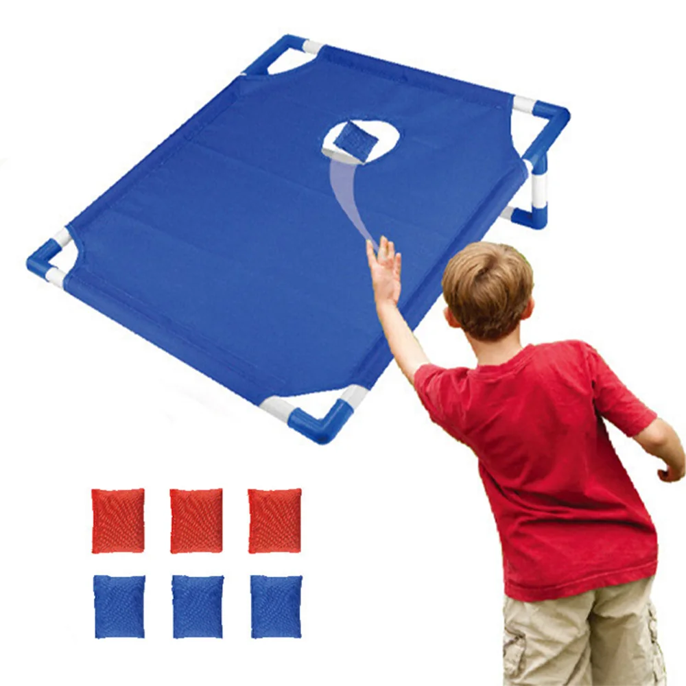 Cornhole Board Set - ポータブルコーンホールセット、折りたたみ式ボード1枚とビーンバッグ6個、大人と子供のための屋外芝生ゲーム、裏庭、ビーチ、キャンプのエンターテイメント