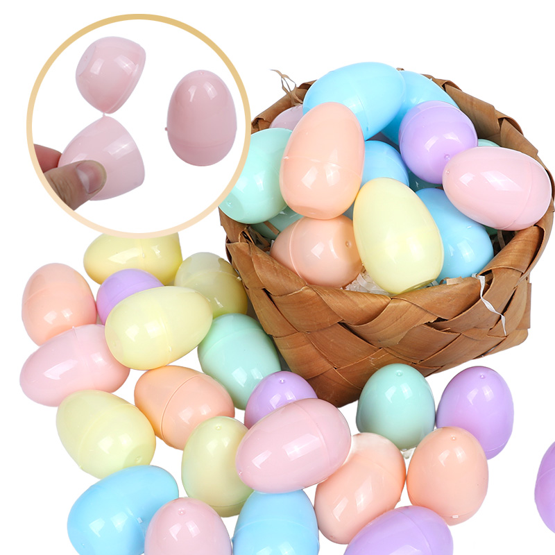 Party Games Egg - 12/24パック 充填可能なイースターエッグ プラスチック - マカロンカラーの空の卵 キャンディーギフト、エッグハントゲームの小道具、DIYホームパーティーの装飾用