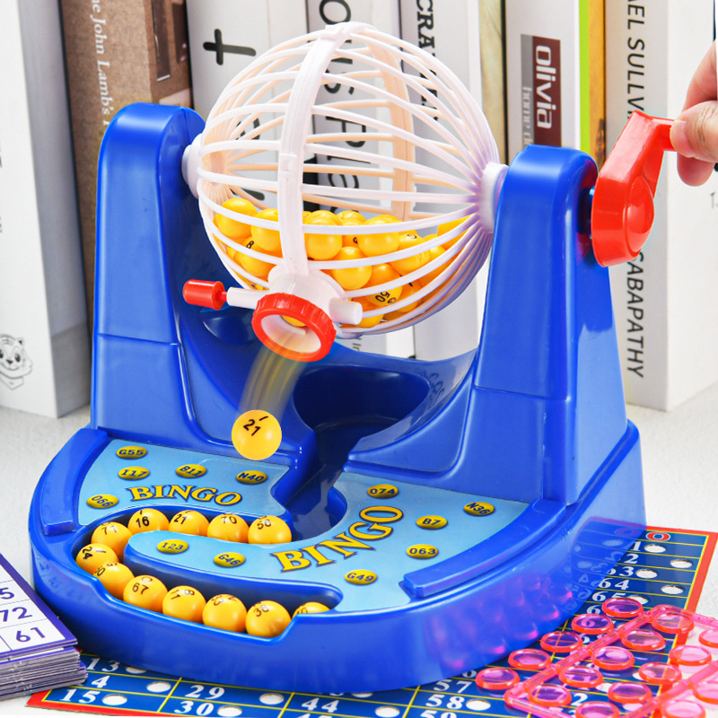 Party Games Console - クラシックビンゴ宝くじ抽選機ゲーム、家族向け多人数参加型インタラクティブパーティーテーブルトップ楽しい教育玩具ギフトセット
