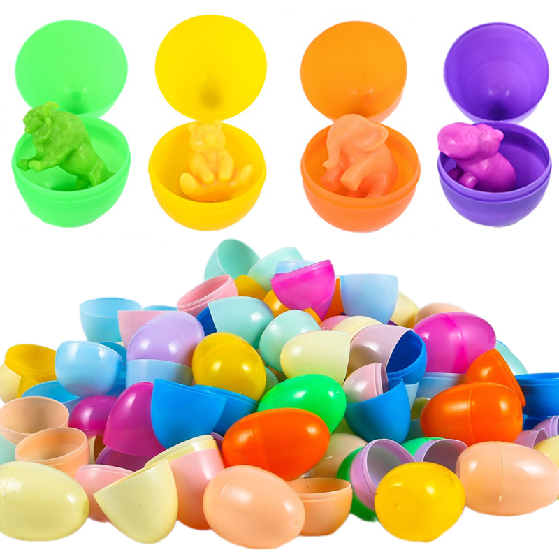 Party Games Egg - 12/24 個空のイースターエッグプラスチック充填可能なキャンディーおもちゃギフト包装ボックス子供ハントゲーム小道具イースターパーティー DIY 装飾