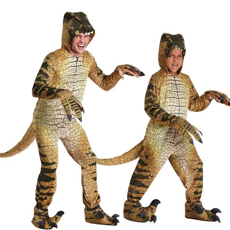 Party Games Kids - 恐竜ティラノサウルス子供用コスチューム大人男の子用ハロウィンコスプレ衣装恐竜ごっこ遊びパーティーロールプレイドレスアップ衣装