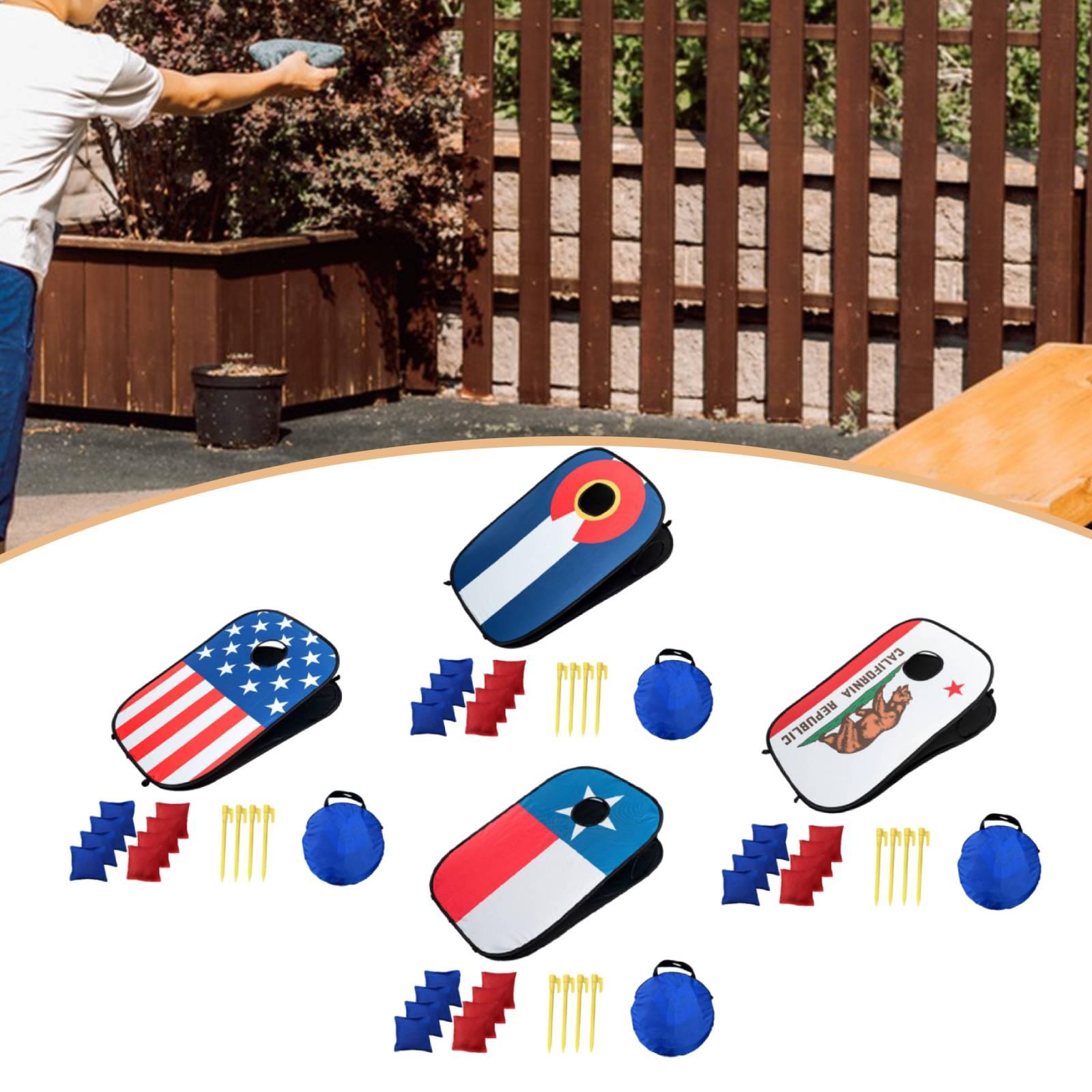 Cornhole Board Set - 持ち運び可能なコーンホールボードセット、子供向けヤードゲーム、誕生日パーティー、テールゲートイベント用ビーンバッグ付き