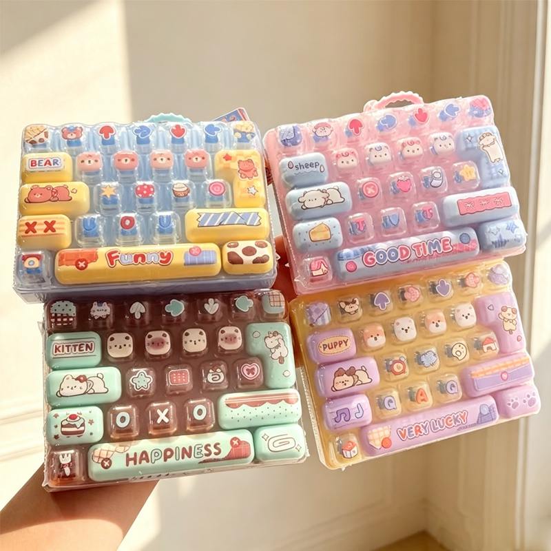 Party Games Switch - 在庫あり /26グリッドキーキャップクリッカー ストレス解消 フィジェットキーボードキーホルダー 減圧ボタン 漫画パーティーギフト