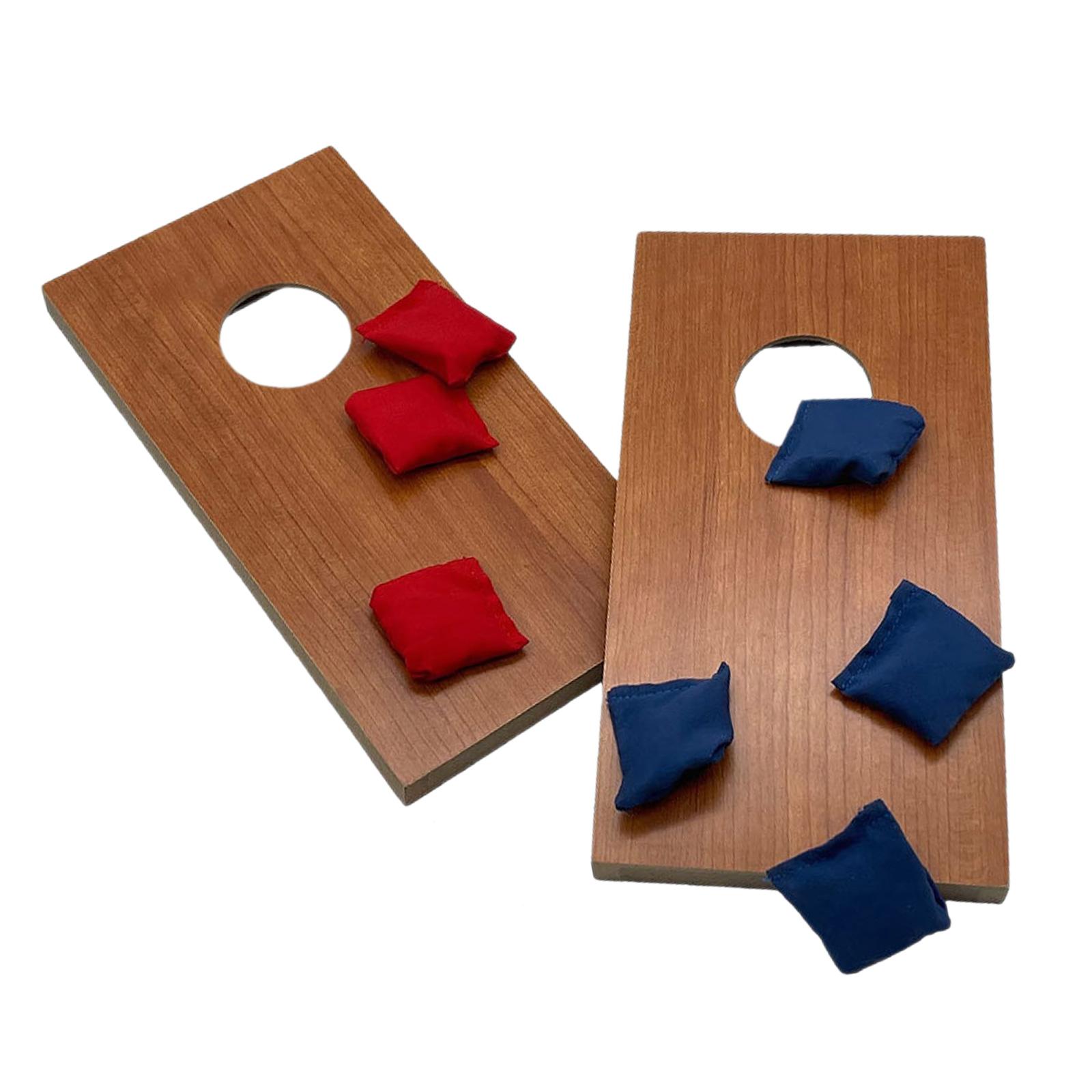 Cornhole Board Set - 2x コーンホールセット サンドバッグ投げゲーム インタラクティブスポーツトスゲーム 木製ボード 8つのサンドバッグ付き