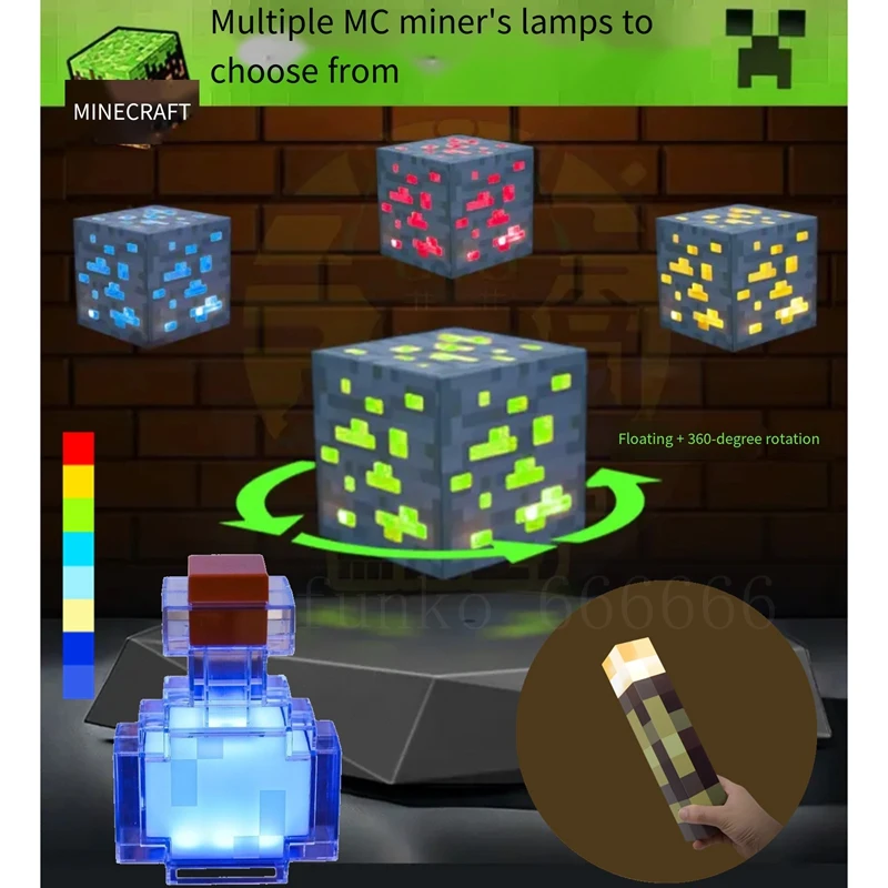 ミニ懐中電灯トーチキーホルダー マインクラフトゲーム周辺グッ - Party Games Minecraft のレビューと価格
