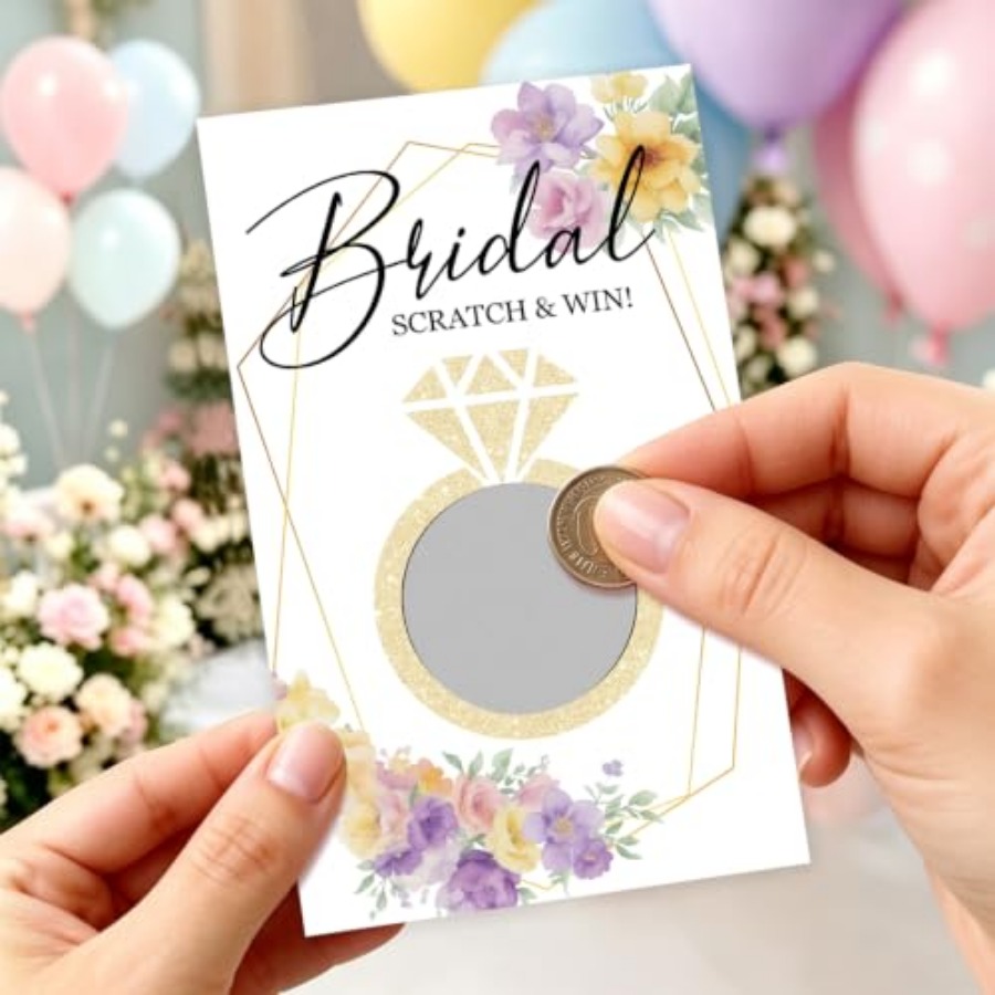 ゴールデンリングブライダルシャワースクラッチオフゲーム、婚約 - Party Games Bridal Shower のレビューと価格