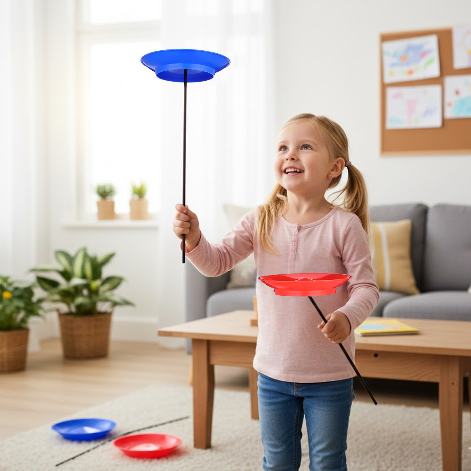2セット ジャグリングスピニングプレート カラフルなサーカス - Party Games No Equipment のレビューと価格