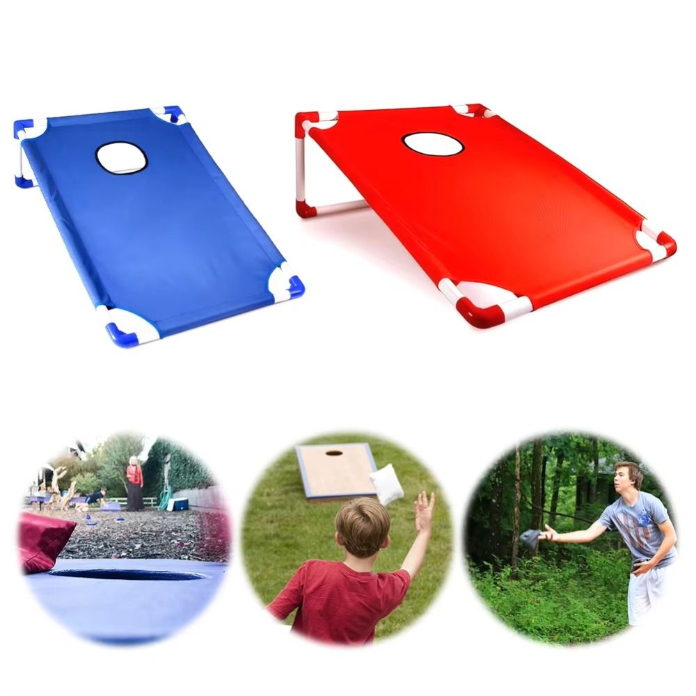 ポータブルコーンホールセット 家族の集まり用 赤青ビーンバッ - Cornhole Board Set のレビューと価格