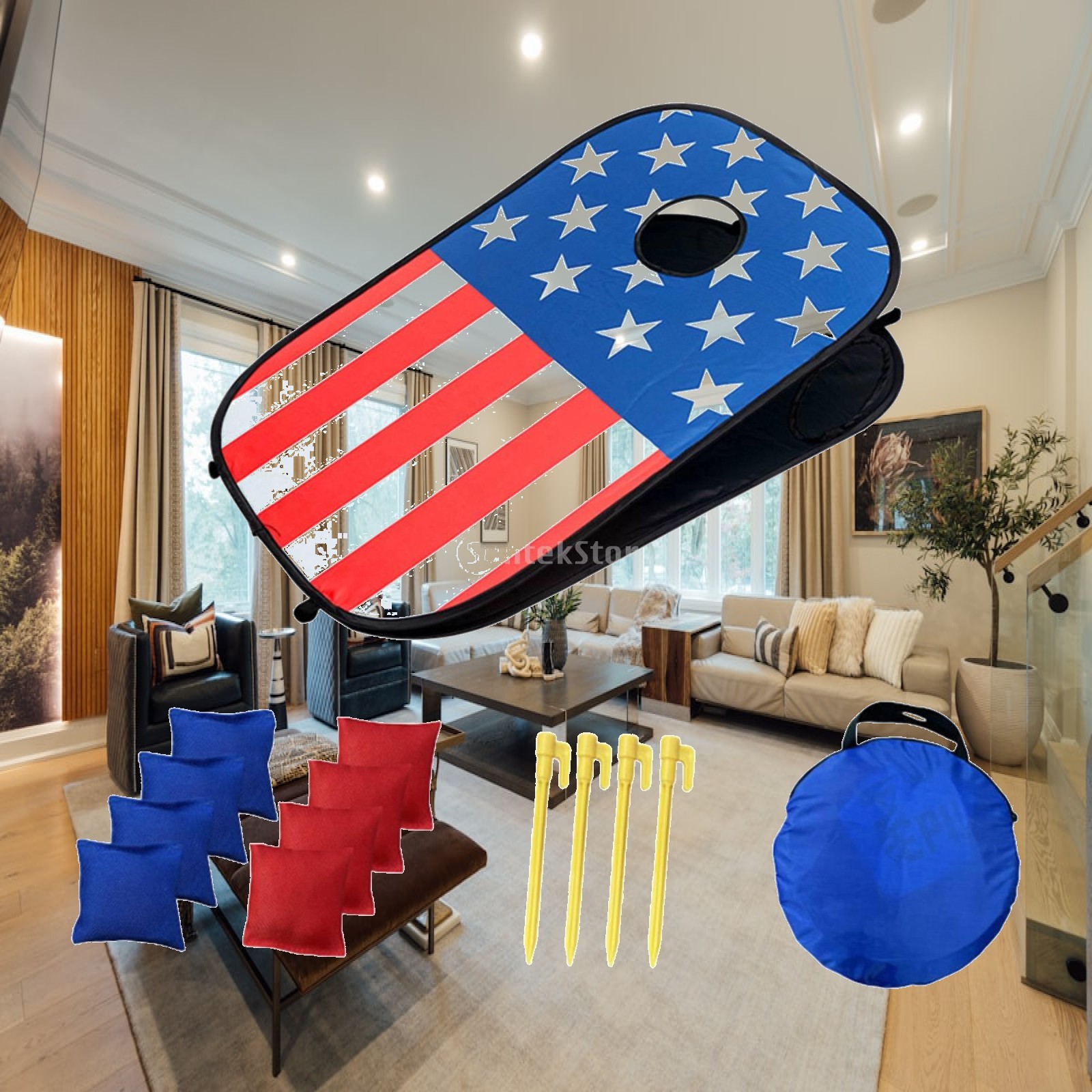 コーンホールボードセット コーンホールゲーム 挑戦的なポータ - Cornhole Board Set のレビューと価格