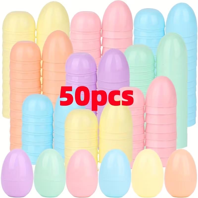 50 個マカロンカラーイースターエッグプラスチック充填可能な - Party Games Easter Egg のレビューと価格