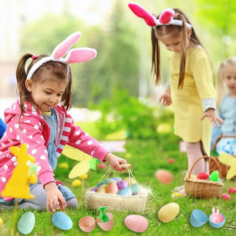 50 個マカロンカラーイースターエッグプラスチック充填可能な - Party Games Easter Egg のレビューと価格