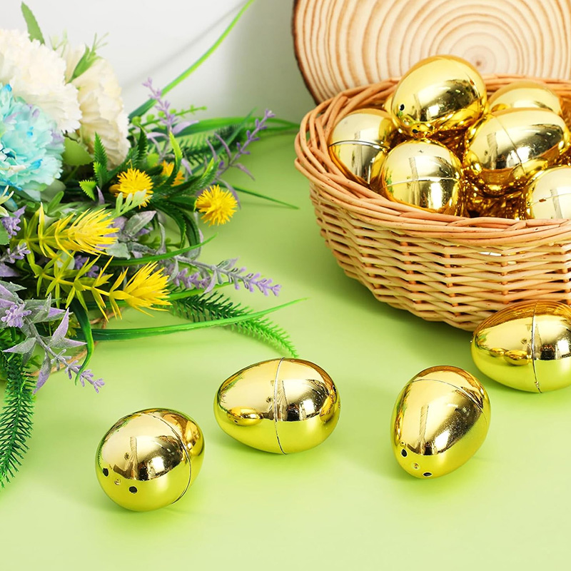 6-24個入り ゴールデンイースターエッグ プラスチック製  - Party Games Easter Egg のレビューと価格
