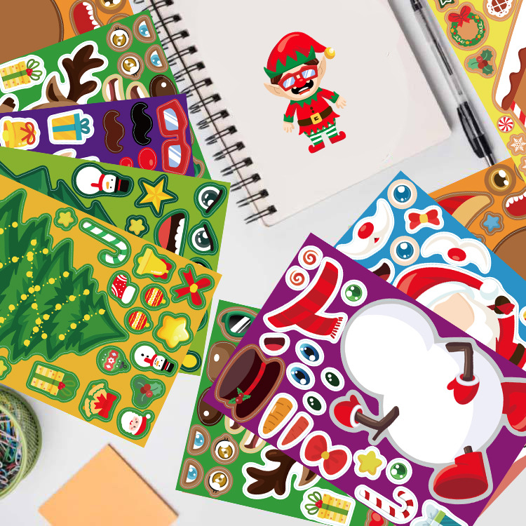 かわいいクリスマスパズルステッカー漫画サンタクロースDIYメ - Party Games Instagram のレビューと価格