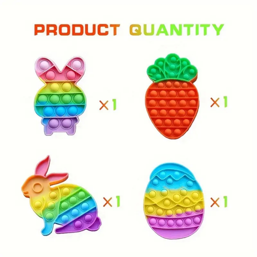 イースターバニーエッグ4個セット、ニンジン型フィンガープレス - Party Games Egg のレビューと価格