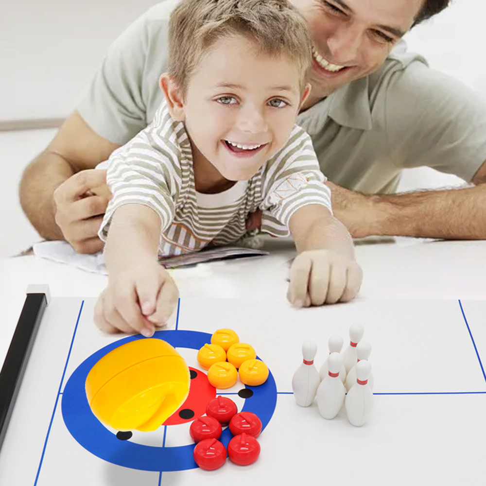 新しいミニカーリング＆ボウリング卓上ゲーム、子供向け室内イン - Party Games Console のレビューと価格