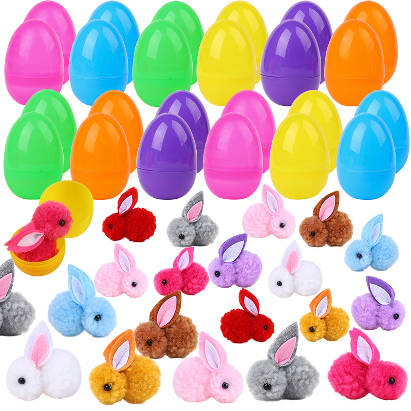 24個入りのかわいいイースターエッグ、ウサギのフィギュア付き - Party Games Egg のレビューと価格