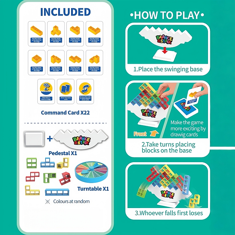 インタラクティブバランスブロックゲーム スタックハイゲーム  - Party Games Indoor のレビューと価格