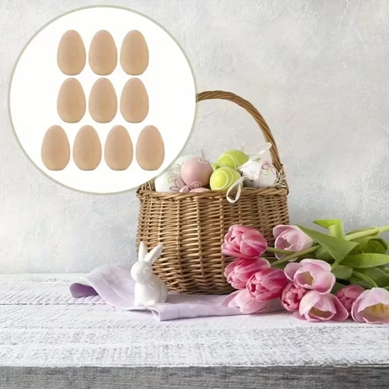 高品質木製イースターエッグ、塗装用木製卵、イースターデコレー - Party Games Easter Egg のレビューと価格