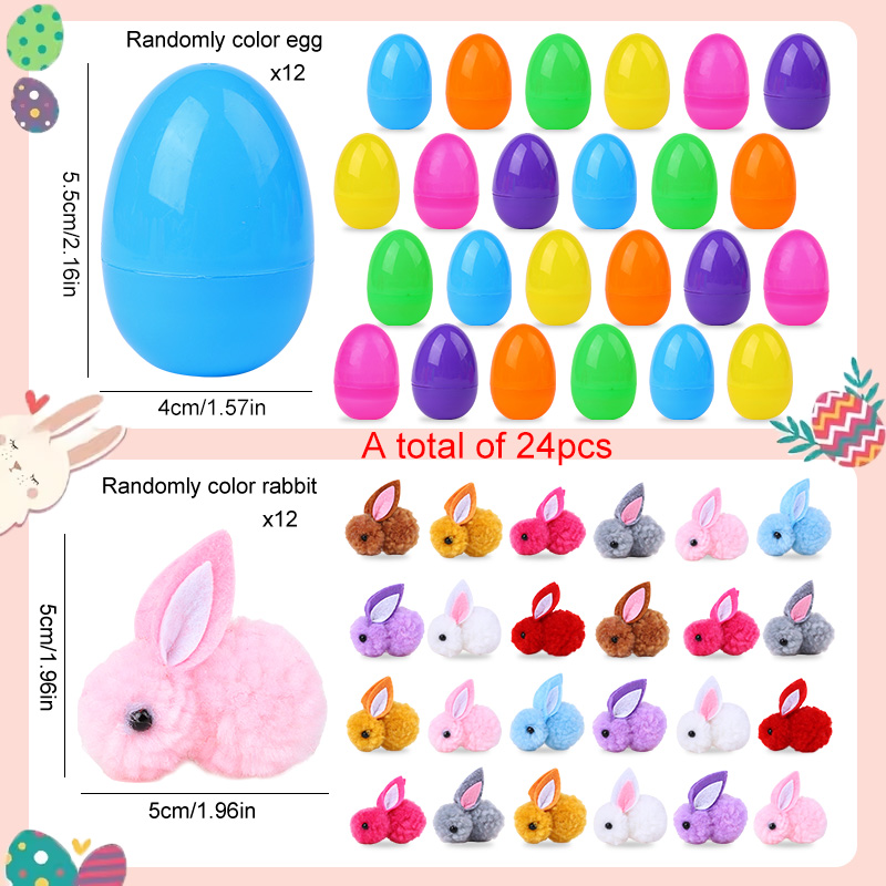 24/48個入り キュートなイースターエッグ ウサギのフィギ - Party Games Easter Egg のレビューと価格