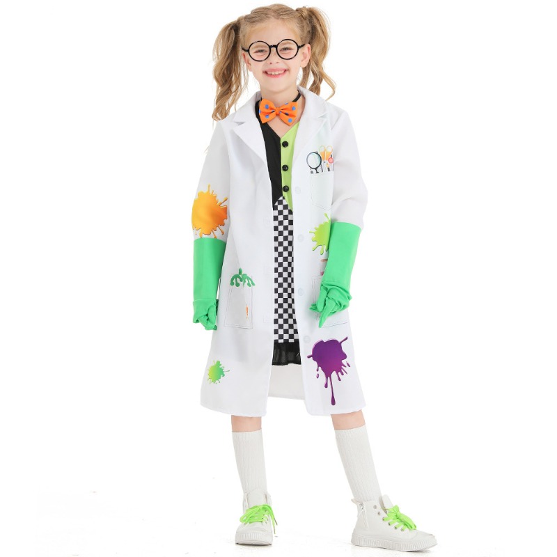 子供用マッドサイエンティストコスチューム 女の子用白衣衣装  - Party Games Lab のレビューと価格