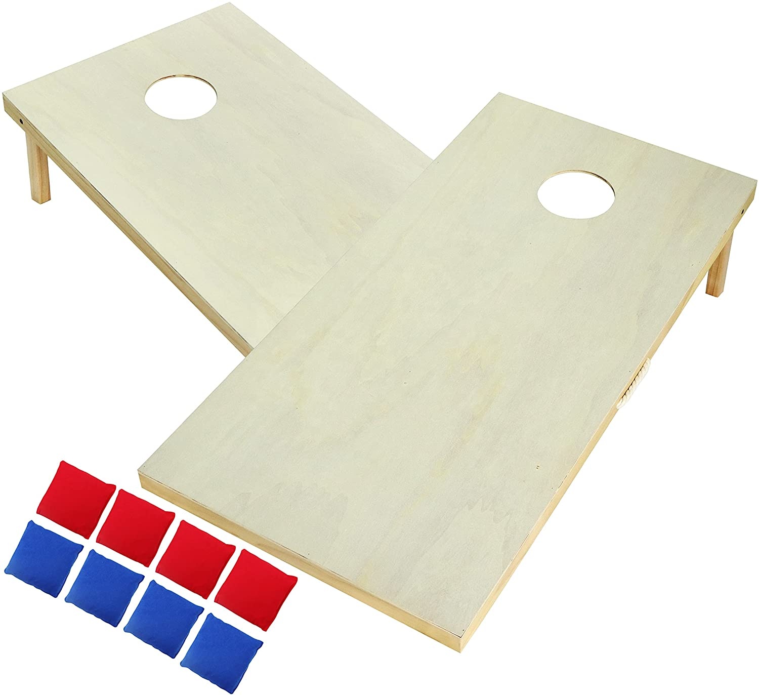 8個のコーンホール投げ袋と無垢材プレミアムコーンホールゲーム - Cornhole Board Set のレビューと価格