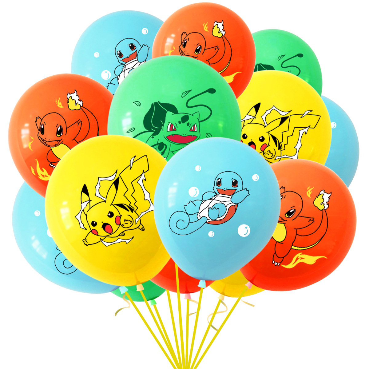 12 ピース/セットポケモンラテックス風船ピカチュウヒトカゲ - Party Games Kids のレビューと価格